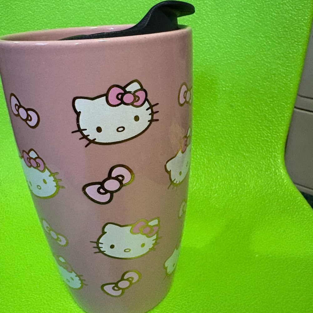 Hello Kitty Pink Travel Mug with Black Lid